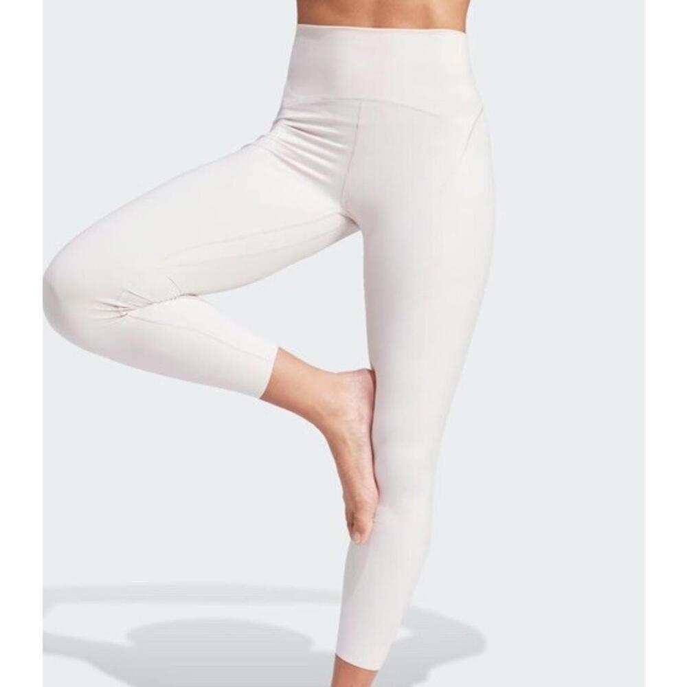 $100 Adidas All Me Luxe 7/8 Length High-Rise Leggings Putty Mauve Women’s Size L